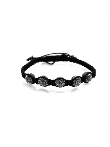 Bracciale donna shamballa con onice e pallina di strass