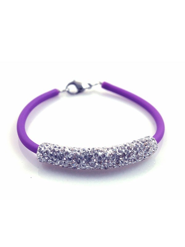Bracciale donna silicone con cannula di strass