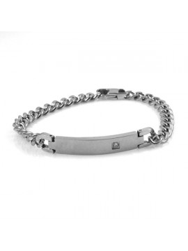 Bracciale grumetta uomo acciaio con piastra