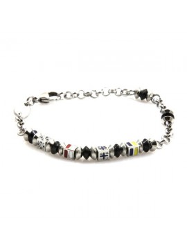 Bracciale acciaio con dadini smaltati