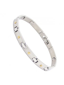 Bracciale acciaio e oro 18 kt