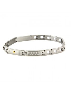 Bracciale in acciaio e oro lavorazione laser