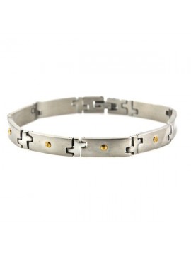 Bracciale acciaio e oro 18 kt