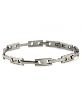 Bracciale acciaio e oro 18 kt