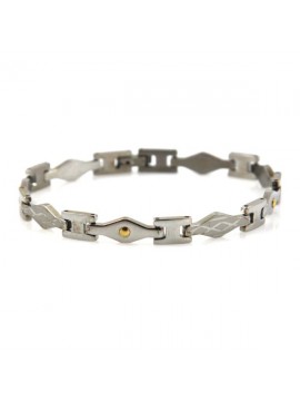 Bracciale in acciaio e oro lavorazione laser