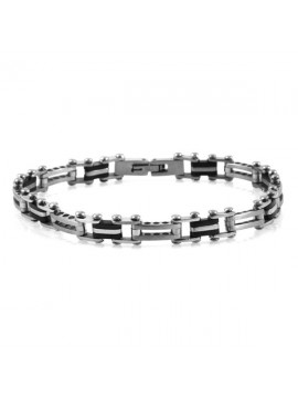 Bracciale uomo acciaio a due colori