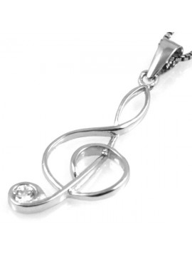Collana con chiave di sol violino in argento 925