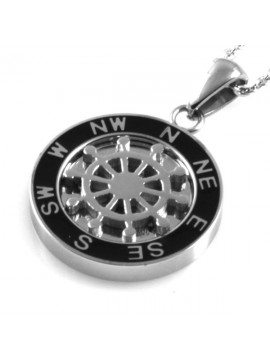 Collana con ciondolo timone in acciaio