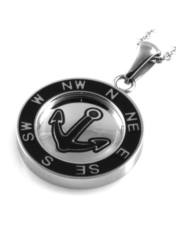 Collana con ciondolo ancora in acciaio