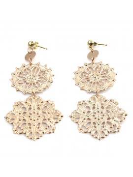 Orecchini donna in bronzo ramato pendenti