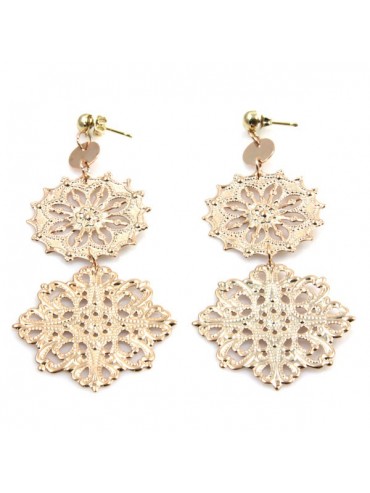Orecchini donna in bronzo ramato pendenti