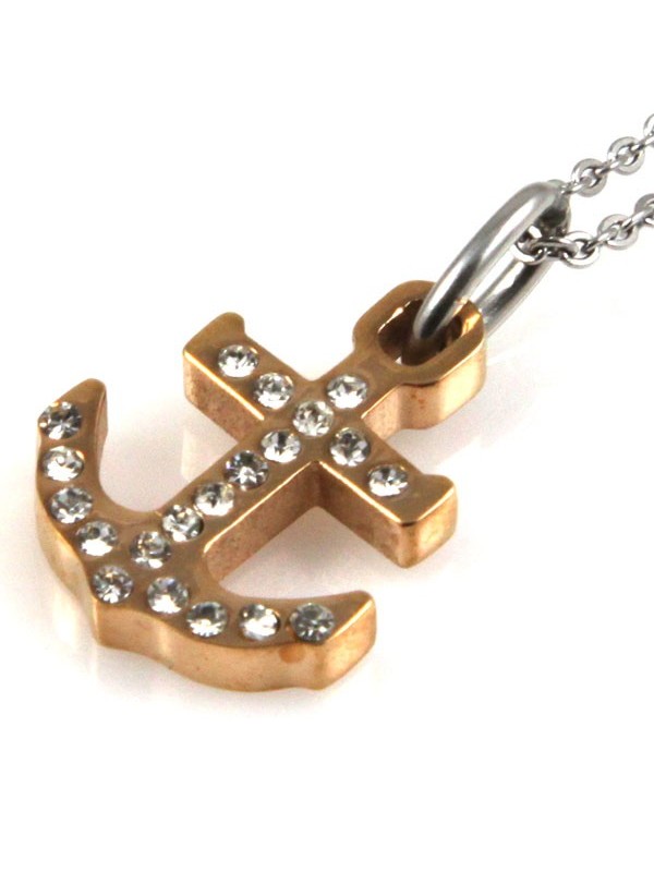 Collana con ancora in acciaio ciondolo pendente