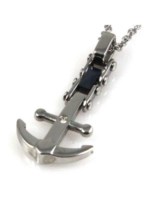 Collana con ancora in acciaio ciondolo pendente