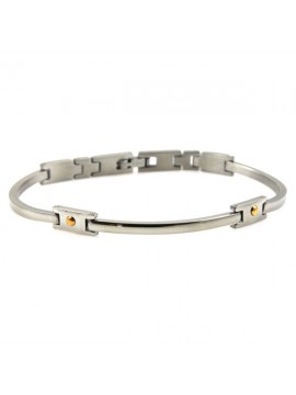 Bracciale in acciaio con elementi in oro