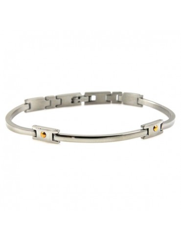 Bracciale in acciaio con elementi in oro