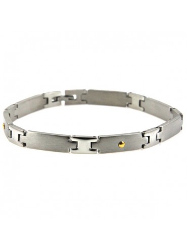 Bracciale in acciaio con elementi in oro