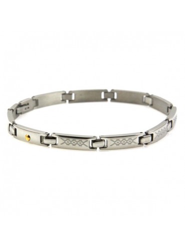 Bracciale in acciaio con disegni laser