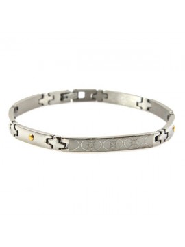 Bracciale in acciaio con disegni laser