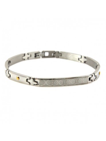 Bracciale in acciaio con disegni laser