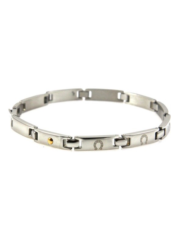 Bracciale in acciaio con disegni laser