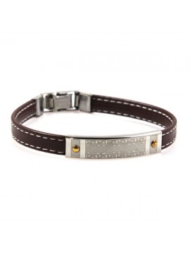 Bracciale uomo in ecopelle con piastra