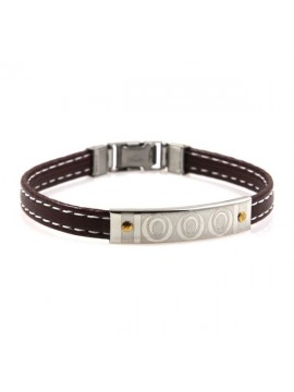 Bracciale uomo in ecopelle con piastra
