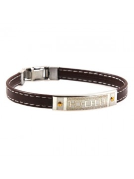 Bracciale uomo in ecopelle con piastra