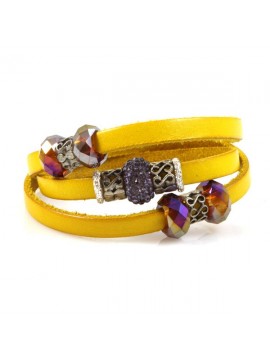 Bracciale in pelle da attorcigliare donna colorati