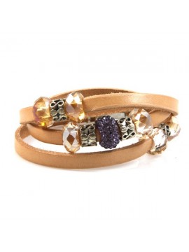 Bracciale in pelle da attorcigliare donna colorati