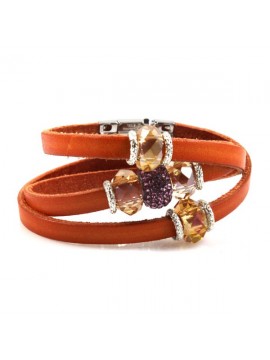 Bracciale in pelle da attorcigliare donna colorati