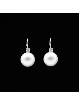 Orecchini donna perle e strass a monachella in argento