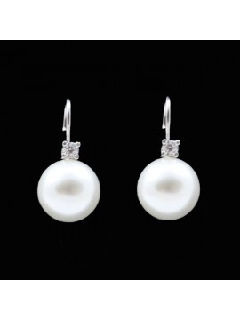 Orecchini donna perle e strass a monachella in argento