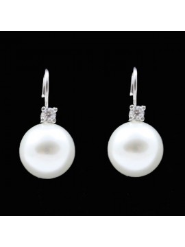 Orecchini donna perle e strass a monachella in argento