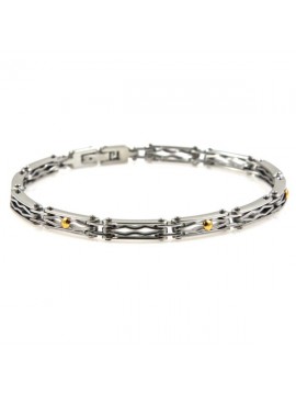 Bracciale in acciaio e oro