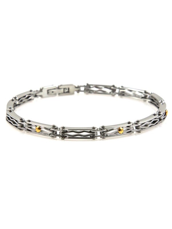 Bracciale in acciaio e oro