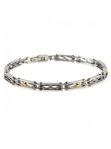 Bracciale in acciaio e oro