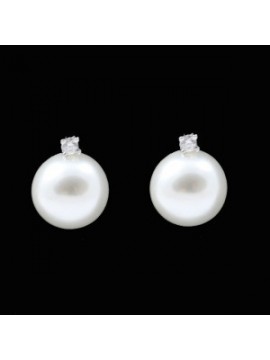 Orecchini donna perle e strass a clip in argento