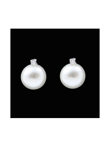 Orecchini donna perle e strass a clip in argento