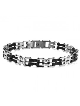 Bracciale uomo in ceramica e acciaio