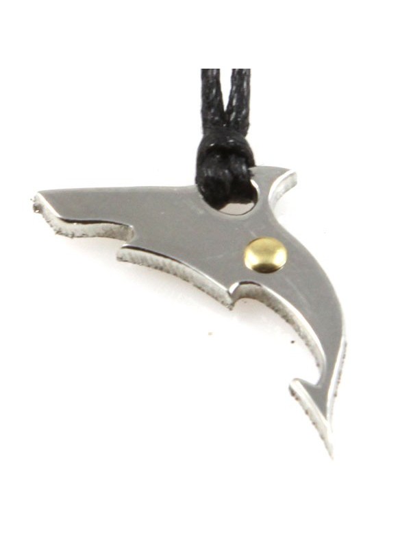 Collana con squalo in acciaio con punto in oro
