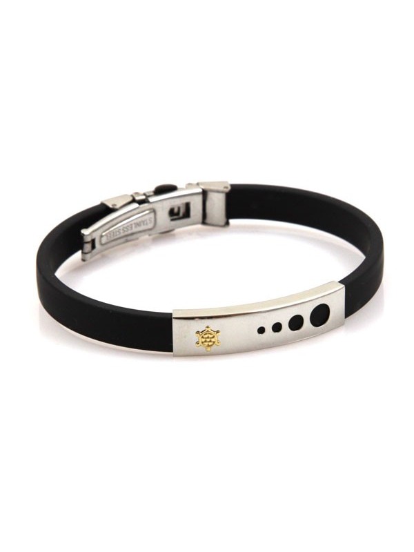 bracciale in caucciu con piastra in acciaio