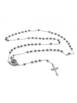 collana rosario papa francesco in acciaio