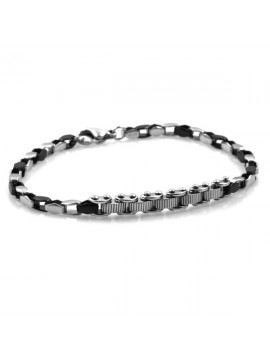 Bracciale in acciaio bicolore