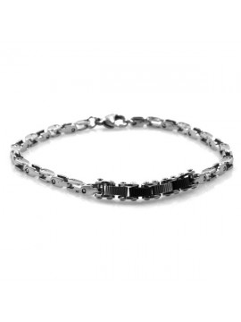 Bracciale in acciaio bicolore
