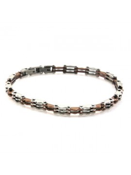 Bracciale in acciaio bicolore ramato