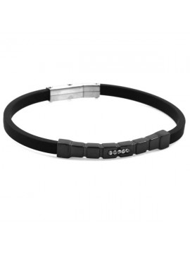 Bracciale in acciaio e caucciu con piastra