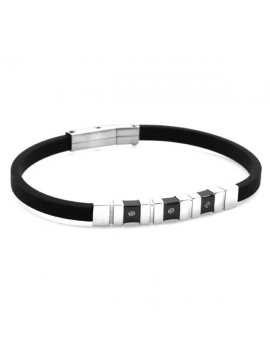 Bracciale in acciaio e caucciu con piastra
