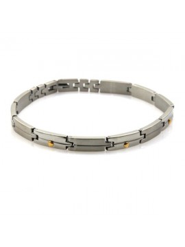 Bracciale in acciaio ed elementi in oro
