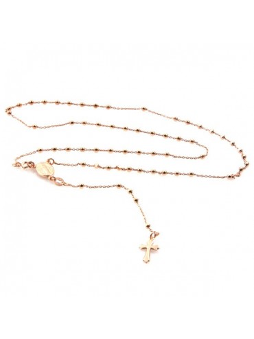 Collana rosario in argento ramato
