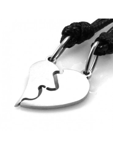 Collana con cuore spezzato in acciaio